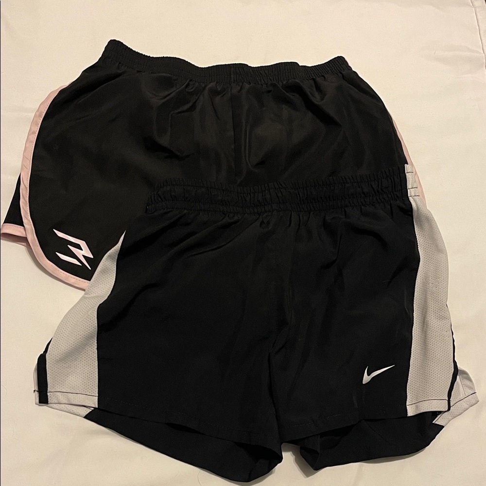 Nike Girl’s Black and White Athletic Running Shorts Set of Two